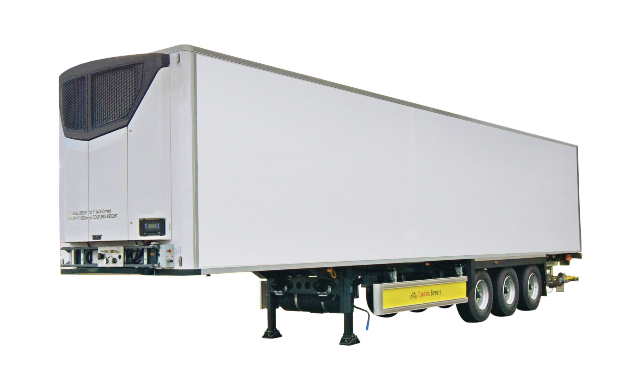 Tiger Siberian refrigerated temperature controlled reefer trailers for rent hire UK - front fridge