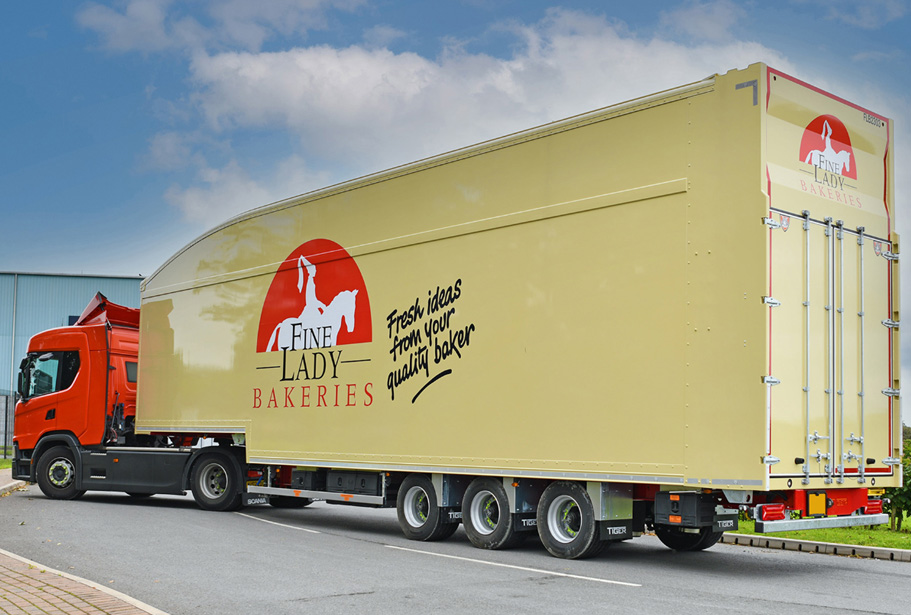 Product page CTA moving double deck trailers Fine Lady Bakeries press release