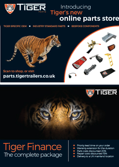 Tiger Trailers road transport trade press magazine advert - 2022 Parts & Finance