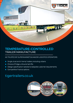 Tiger Trailers road transport trade press magazine advert - 2022 temperature controlled refrigerated