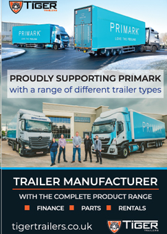 Tiger Trailers road transport trade press magazine advert - 2023 Primark