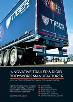 Tiger Trailers road transport trade press magazine advert - 2023 products and services eyes