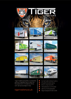 Tiger Trailers road transport trade press magazine advert - 2024 grid Global Trailer