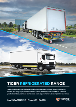 Tiger Trailers road transport trade press magazine advert - 2024 temperature controlled refrigerated range