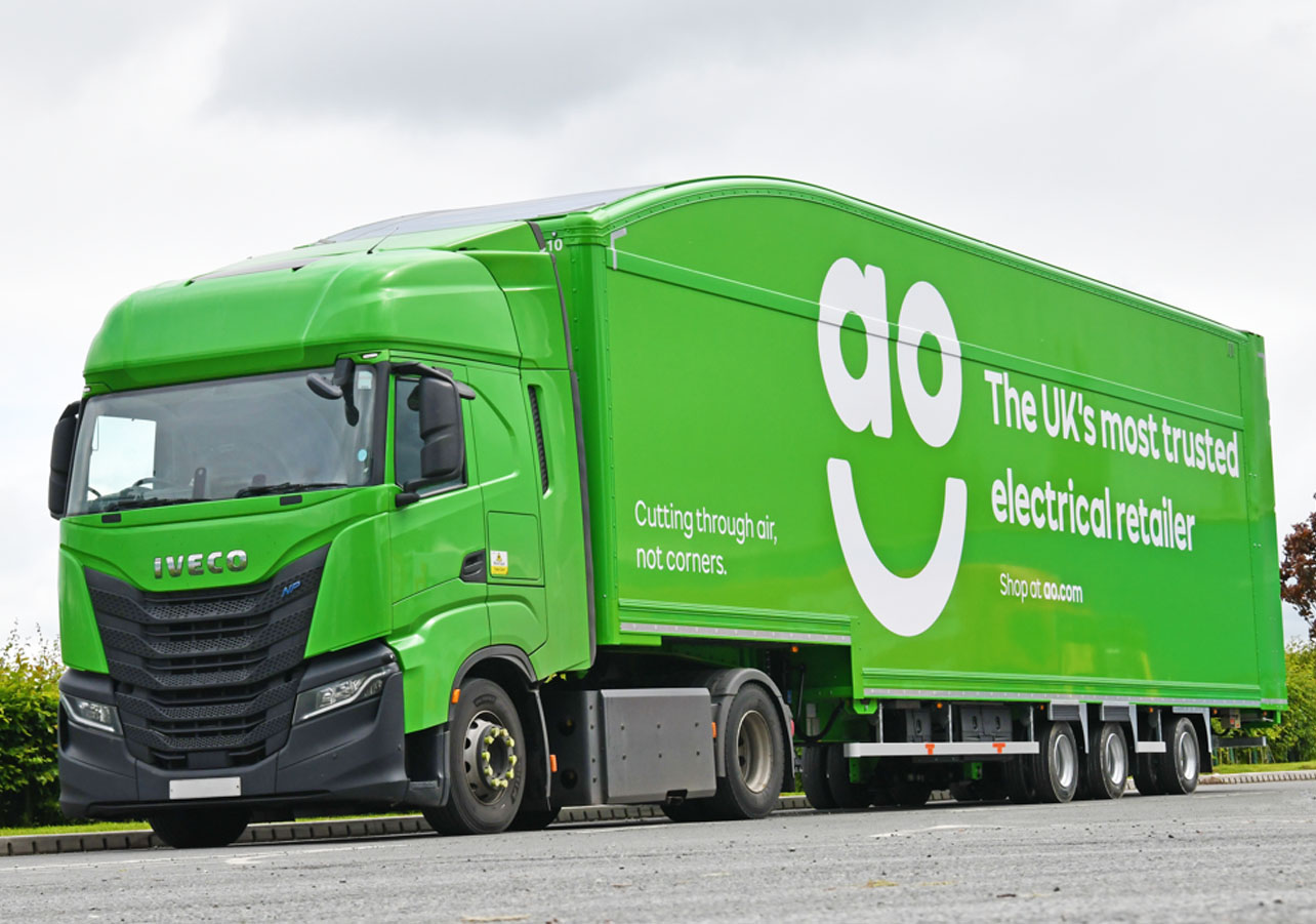 AO electricals retailer FMCG invests £2m moving double deck LST Tiger Trailers, CNG IVECO trucks 2